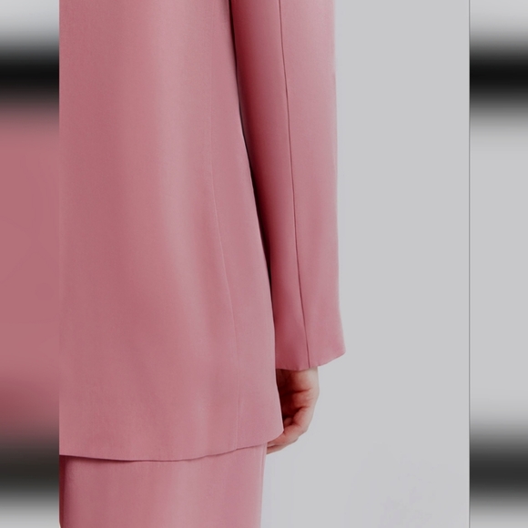 NWT Linen Blend Layered Blazer (Dusty Rose Pink) - Lattelier - Picture 5 of 13